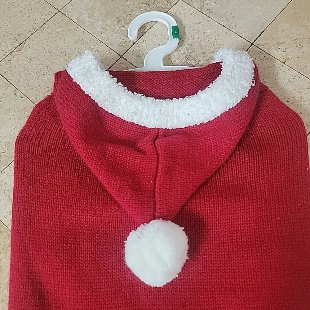 FABDOG Santa Claus Puppy Dog Sweater Santa Suite Hoody Size Large